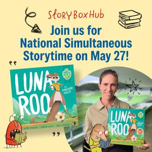 Kicking off National Simultaneous Storytime with Luna Roo and an Aussie football legend!