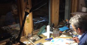 Ann James drawing Bird and Bear